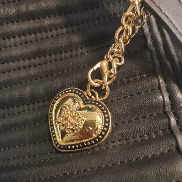 Betsey Johnson Black Quilted Large Tote Shopper Shoulder Bag- - Picture 5 of 13